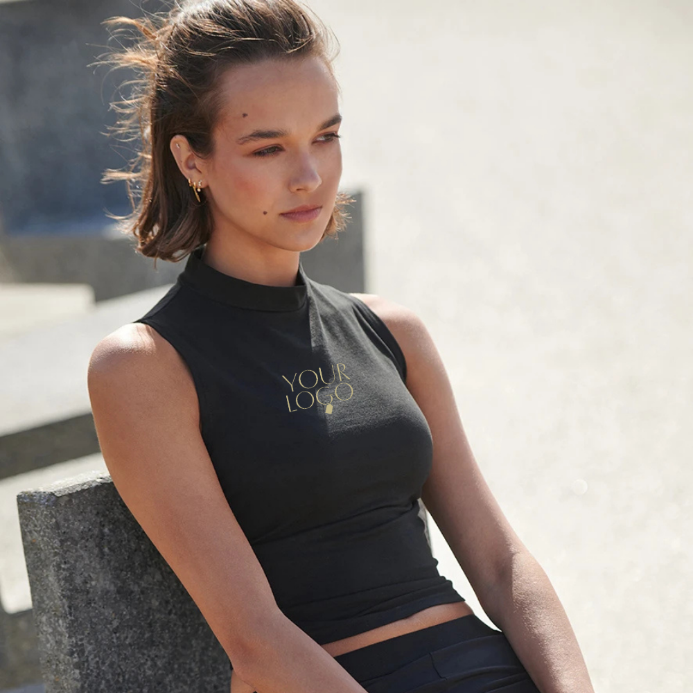 SF Ladies High Neck Crop Vest