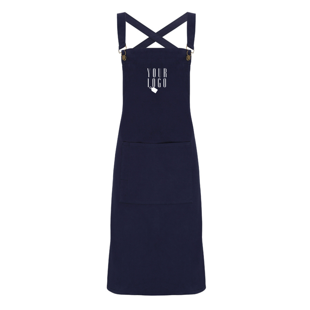 Customised workwear apron with personalised logo design and branding