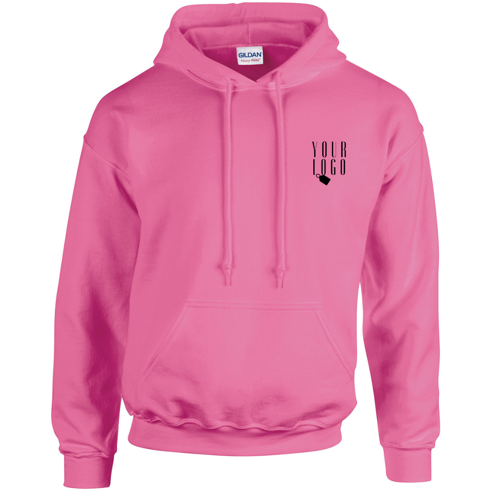 A hoodie with a personalised touch, featuring a company logo embroidered on the chest