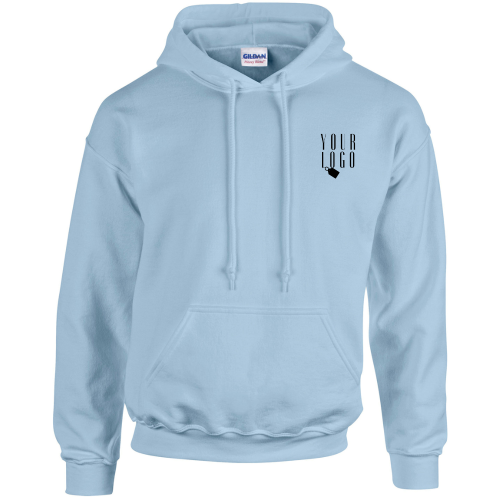 A hoodie with a personalised touch, featuring a company logo embroidered on the chest