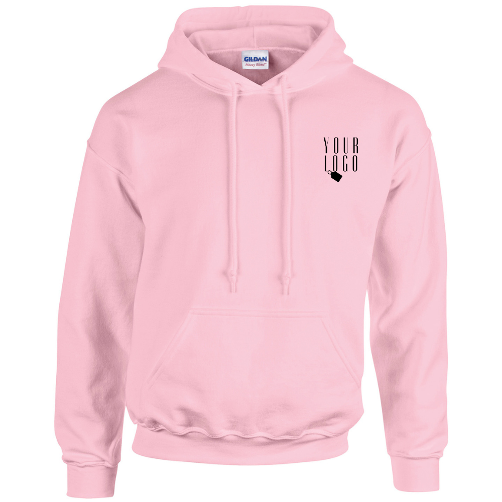 A hoodie with a personalised touch, featuring a company logo embroidered on the chest