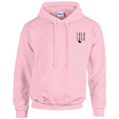 A hoodie with a personalised touch, featuring a company logo embroidered on the chest