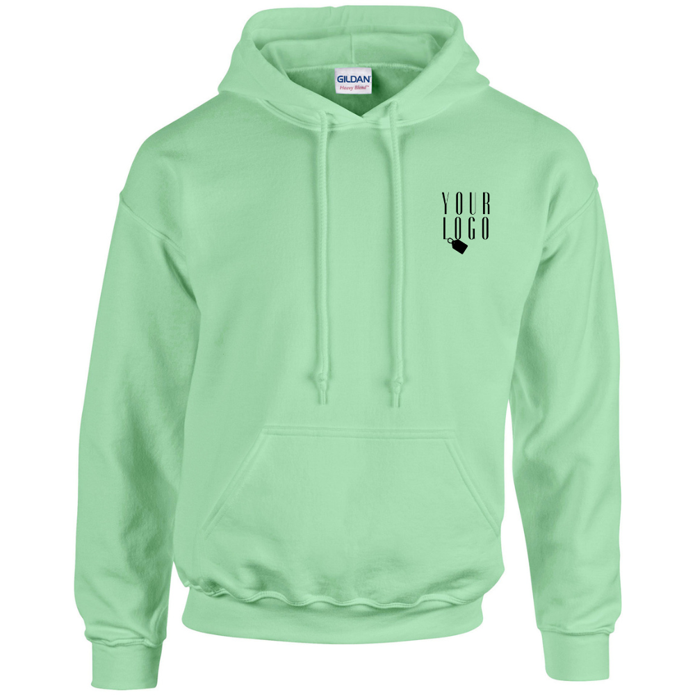 A hoodie with a personalised touch, featuring a company logo embroidered on the chest