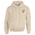 A hoodie with a personalised touch, featuring a company logo embroidered on the chest