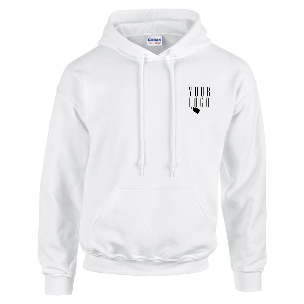 A hoodie with a personalised touch, featuring a company logo embroidered on the chest